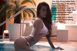 The only thing better than fucking a boy in the ass is raping his mind so violently that he begs for you to hurt him rather than for anything that would bring him pleasure.Chastity isn’t a fetish; it’s a tool for breaking boys open.