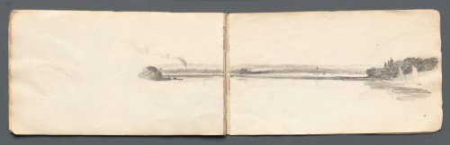 Sketchbook: &ldquo;Landscape with Sailboats&rdquo;, Samuel Prout , 1814, Cleveland Museum of