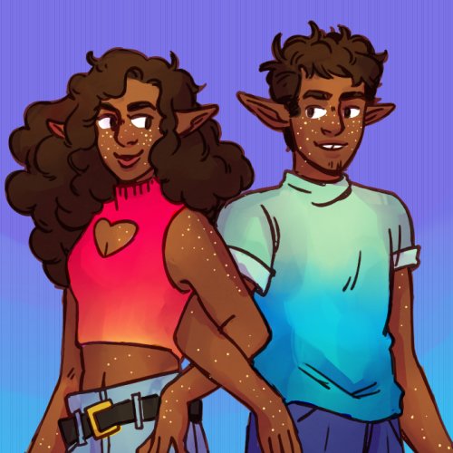 herbgerblin:Happy birth to @fioblah! I drew your Lup and Taako designs, I hope you like :0[ID: Drawi