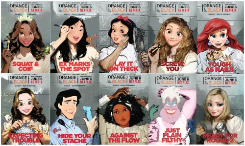 nerd-utopia:  Disney Princesses as Orange Is the New Black inmates…. Photoshop Design by Maria Bayley.