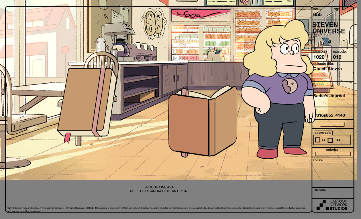 A selection of Character, Prop and Effect designs from the Steven Universe episode Coach