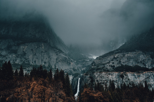 jasonincalifornia:  Yosemite Falls in the Mist  Prints/Society6 