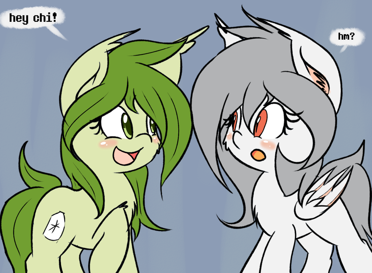 ask-laichi:askflowertheplantponi:*Flora sillently judging after joking with sister