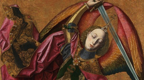 feuillesmortes: Details from St Michael triumphs over the Devil (Bartolomé Bermejo, 1468) — The Nati