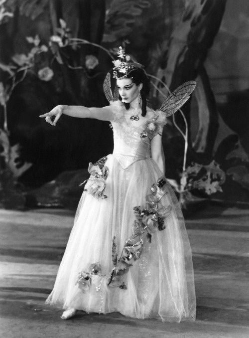 Vivien Leigh photographed by J.W. Debenham at The Old Vic Theatre during her performance in A Midsum