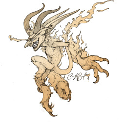 azariel888:  More imp doodles that I did on breaks between runs. A fire imp and a fel caster imp. These were oddly therapeutic to draw during my shift especially since the Blazer game made traffic a nightmare lol. 