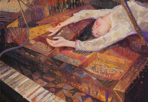 supersonicart: Xuanwei Su, Illustrations. Ethereal illustrations reminiscent of Klimt by artist Xuan