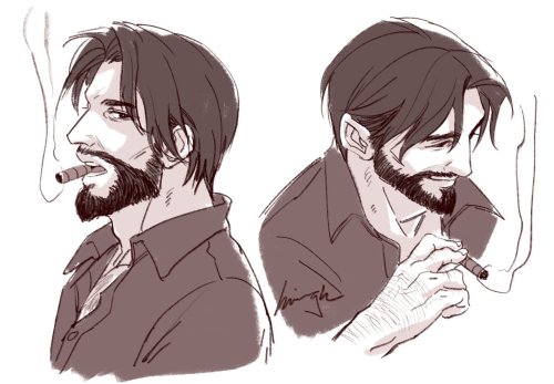 minghzi:short hair mccree with a fuller beard…. he fucks