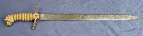 victoriansword:British Pattern 1879 Midshipman’s DirkThe 17’’ blade is in good condition with some s