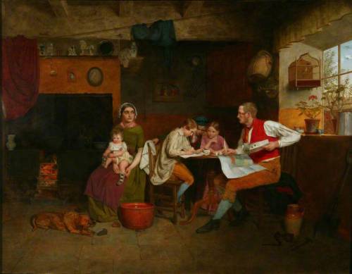 Answering the Emigrant’s Letter (1850) – By James Collinson. Oil on panel. 70 x 89cm. Manchester Cit