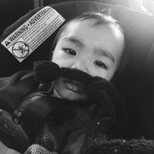 Lennon supporting #movember #novemberbaby #heplacedthestacheonhisown #stachegamestrong #hehasarealbi