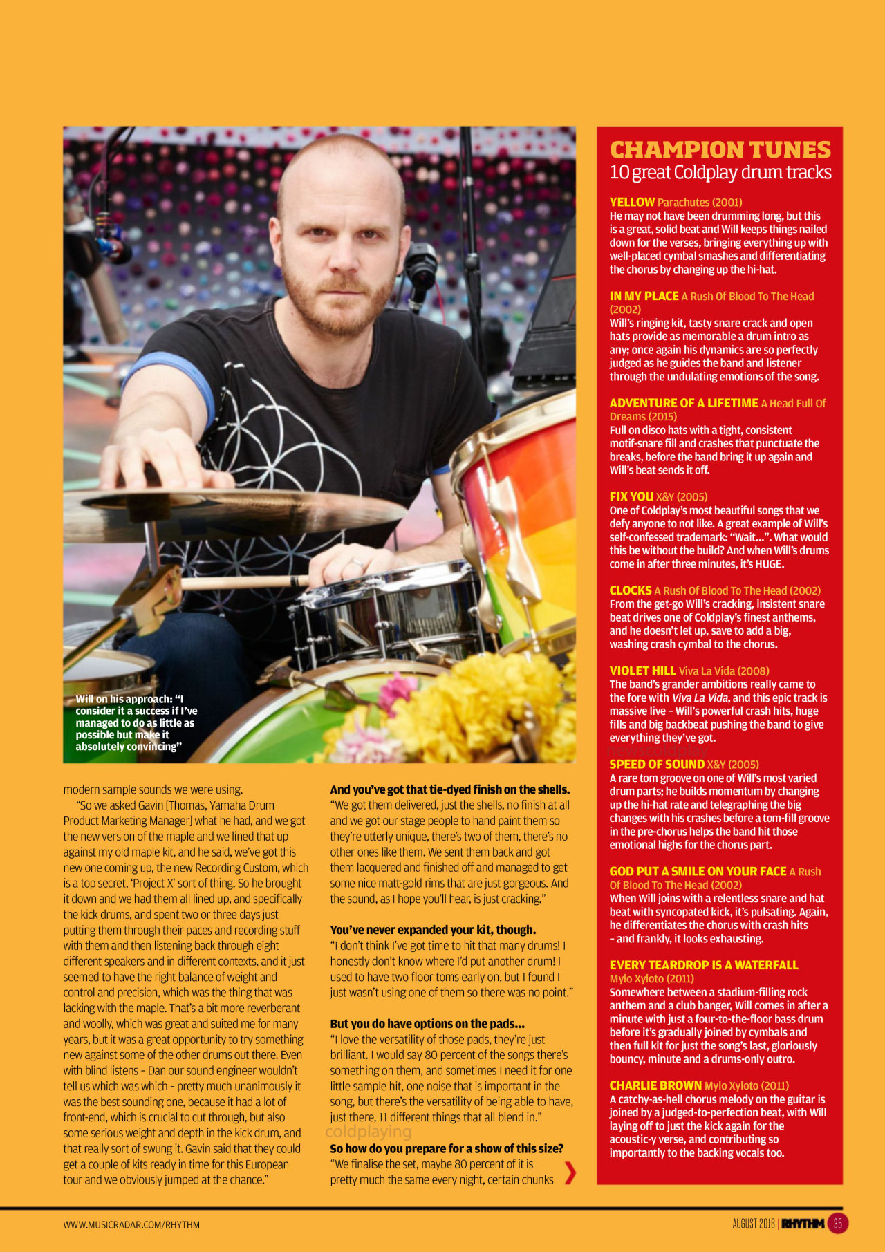 14th March 2006 – Interview with Coldplay drummer Will Champion (RS Archive  Post) — The Rhythm Studio