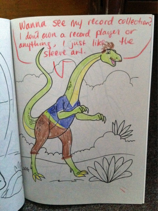 tastefullyoffensive:  Hipster Dinosaurs [via]   Pure dinosaurs. Being subjected to