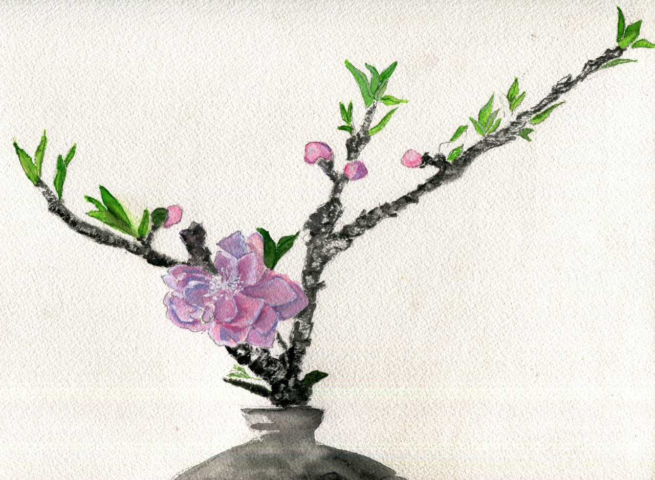 havekat:   What A PeachWatercolor, Gouache and Chinese Ink On Cotton Paper12″x