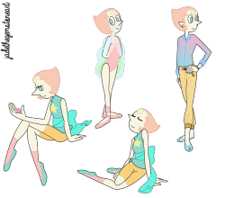 jadethegemstoneart:  I said this blog could use more Pearl &amp; so I give you…PEARL! I wanted to see how she would look in a casual outfit.. veeeery cute. (And for extra cuteness, I decided to put a young Pearl in there ^.^) Enjoy! Character belongs