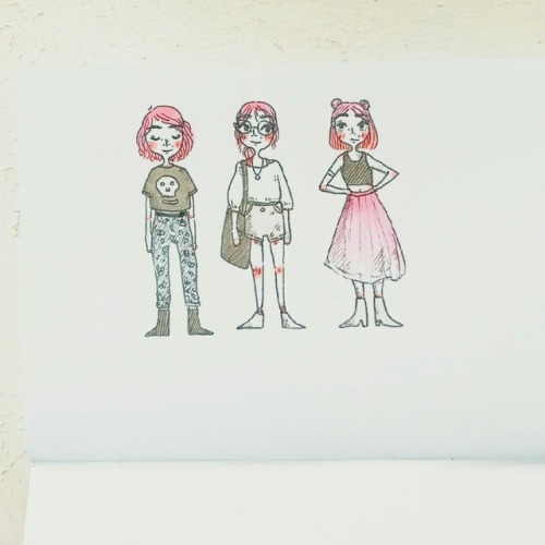 some pink hair girl outfits