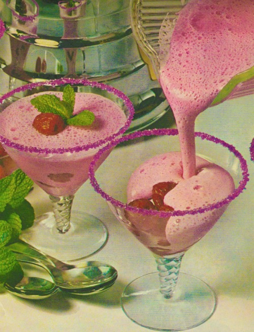 1950sunlimited:  Red Raspberry Fluff Better Homes and Gardens  Meals in Minutes 1963 1950sunlimited@flickr 