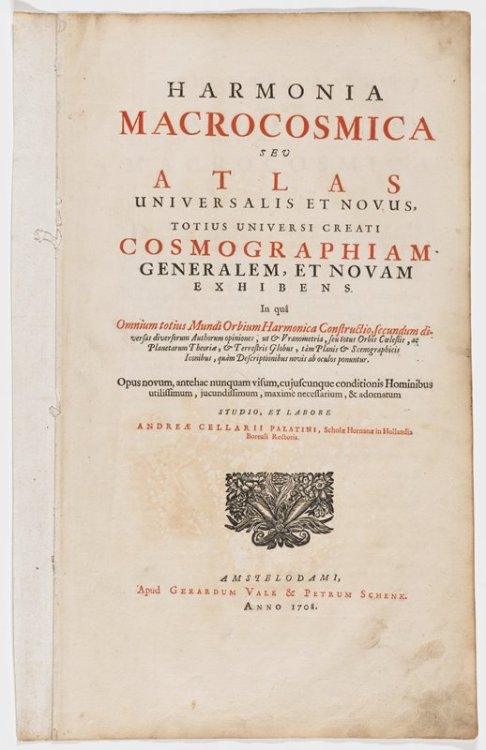Title Page: Harmonia Macrocosmica/ sev/ Atlas/ Universalis et Novus/&hellip;, from Harmonia Macr