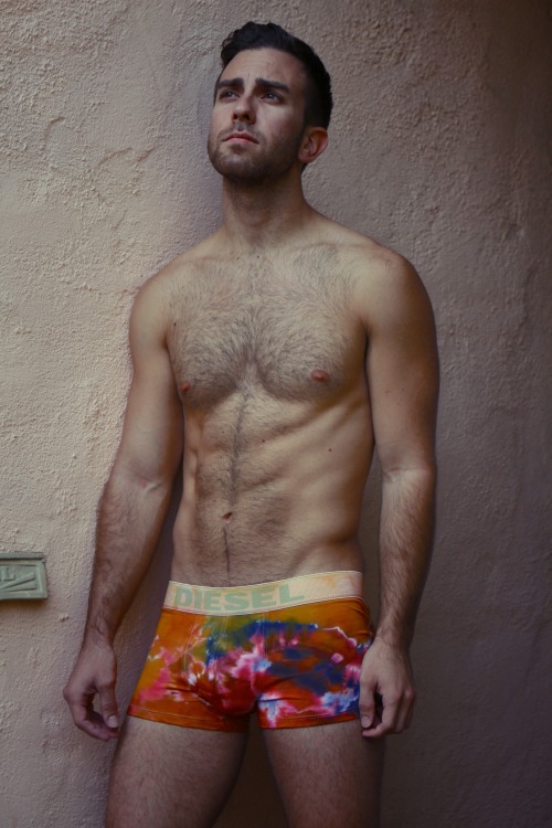 tiedyeundies:  My model Simon. He got these outta the deal :)