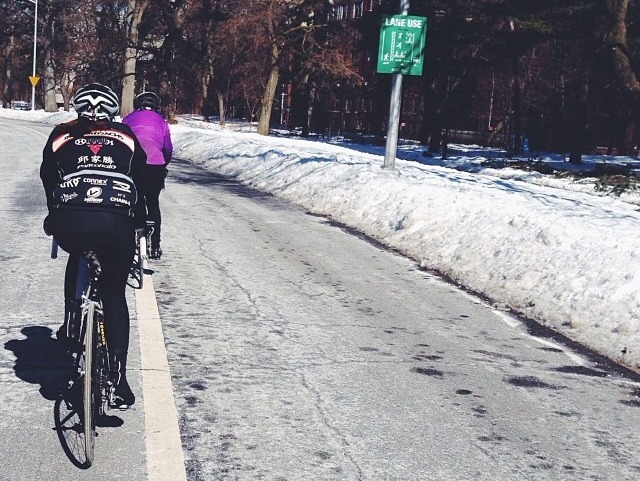 So happy I know girls who are willing to ride in this dumb weather with me.
Photo by Ginger Boyd