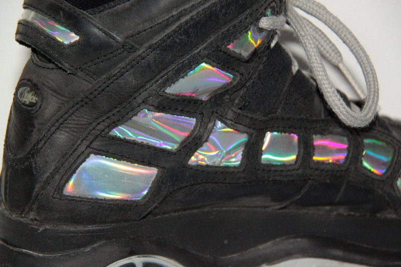 y2kaestheticinstitute:  These holographic Buffalo Platform Sneakers ❤️ (~1998)