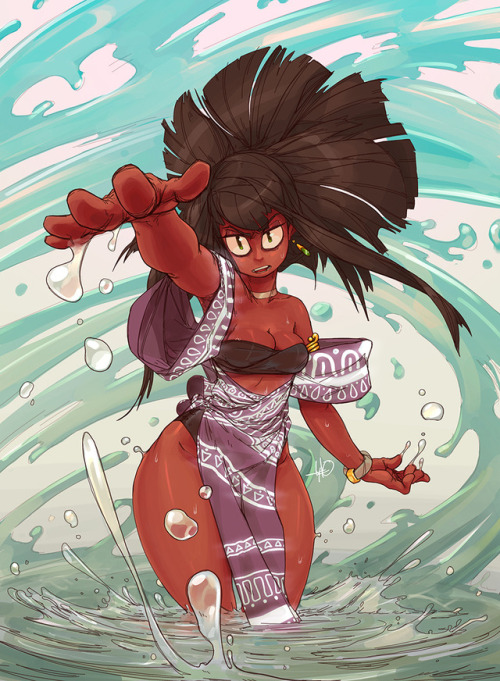 ttyto-alba: Shop | Site | Patreon | Twitter A very angry Water Spirit. Maybe she’s jealous of the other Spirit with water for hair she’s been hearing about… Full size files are up for Tier 3 Patrons! Also available as a print on my shop! 