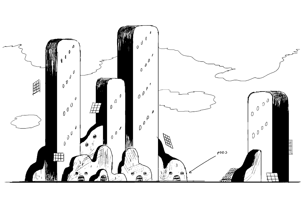 Islands concept art by character &amp; prop designer Michael DeForge