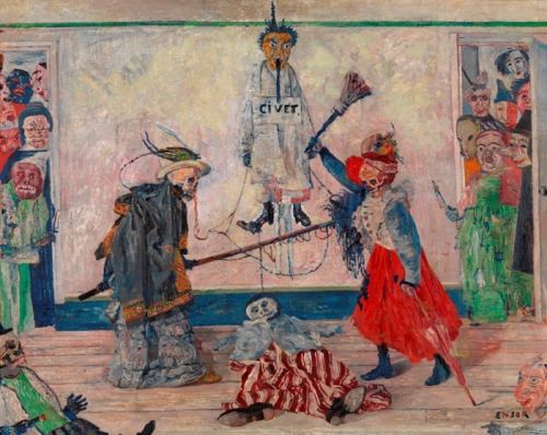 James Ensor  (Belgian,  1860–1949) Skelette im Streit um einen Gehängten, 1891&