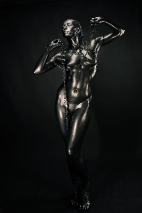 statuefied:  Nude Silver Female Livingstatue porn pictures