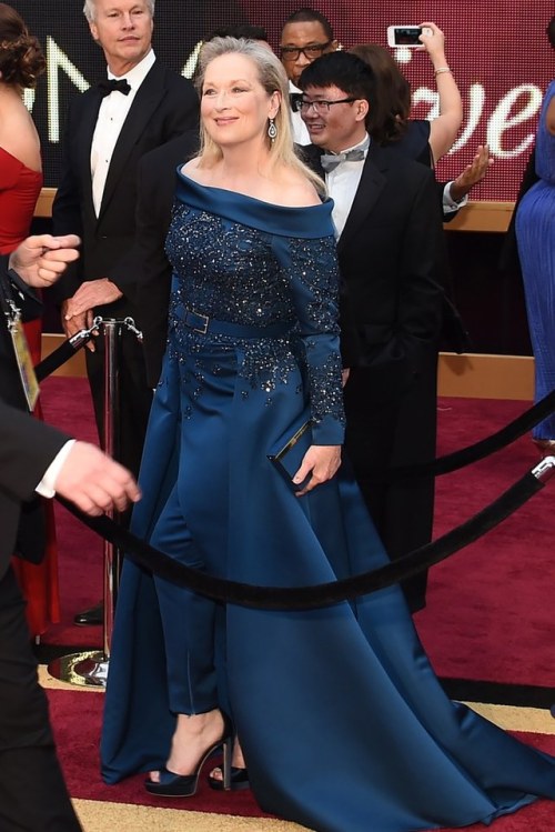 The great Meryl Streep (Best Actress Nominee) in custom Elie Saab