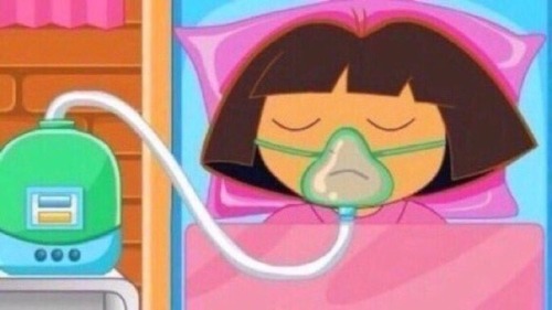 that-negro-there: devon-aoki:  capacity:  eve:   flanbby: Why are these Dora in oxygen masks pics so funny…lmao   Who did this to them?  swiper SNAPPED   Dora: “swiper no swiping!” Swiper: “I’m done with your shit bitch” 