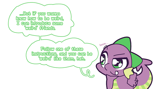 spike-in-weirdworld:  How to be weird: 1. Make your neck longer! 2. Grimace as your face as your brain! 3. Get some cool mustache!  x3!