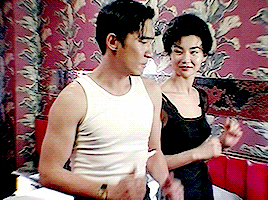 shesnake:Maggie Cheung and Tony Leung rehearsing on the set of In the Mood For Love (2000) dir. Wong