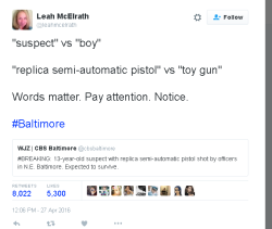 fromonesurvivortoanother:  thingsfacebookislike:  The criminalization of blackness  and it’s passive voice.  “suspect shot by officers” vs. “officers shoot boy”. it makes it sound like he ran into this situation, like it was a natural disaster,