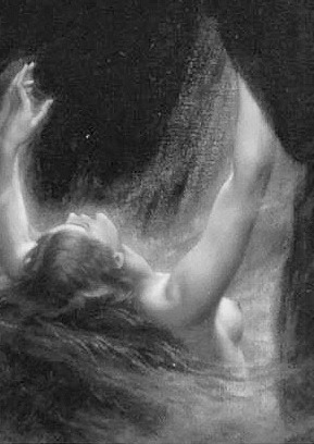 midwinter-tears:Details of  “Mountain Mists” by Herbert James Draper.