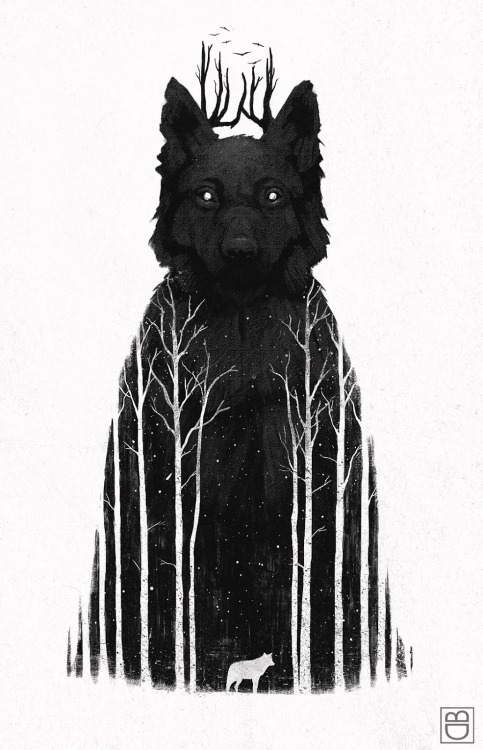 Dan Burgess aka Danny Burgess (British, based Manchester, England) - The Wolf King, 2013, Drawings