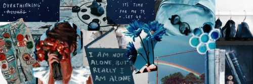 pix Blue Aesthetic Header Collage headers blue tumblr