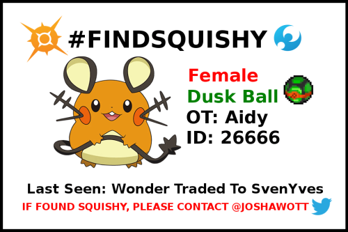 daily-shinybunnelby: lycanroc-star:  dailysilvally:  Help find Squishy the Dedenne! #findsquishy  &l