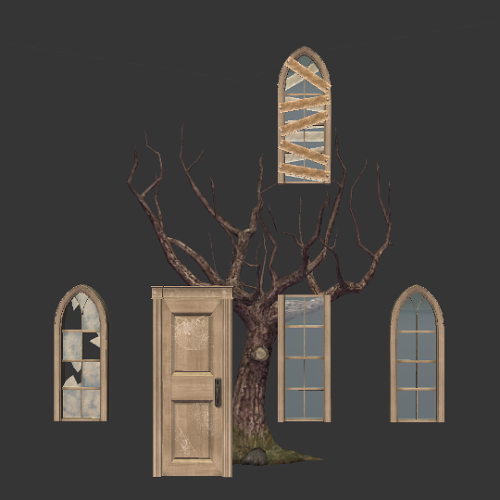 shastakiss:   Simblreen treats day one   pirate wood recolors of the s2store spooky doors 