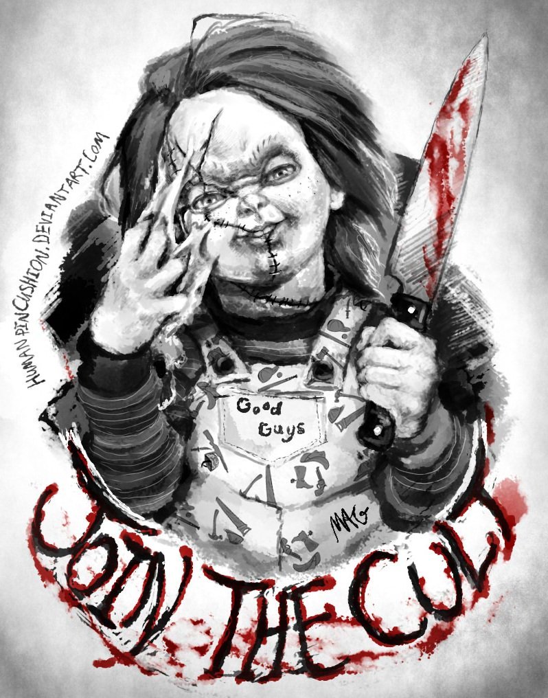 anonmarleighdourif:My recent Chucky artworks in one post. Just because.