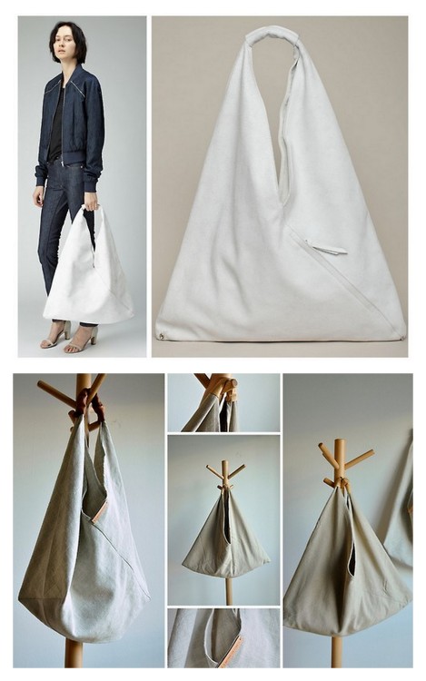 truebluemeandyou:DIY Easy 5 Step Maison Martin Margiela Inspired Triangle Bag from Between the Lines