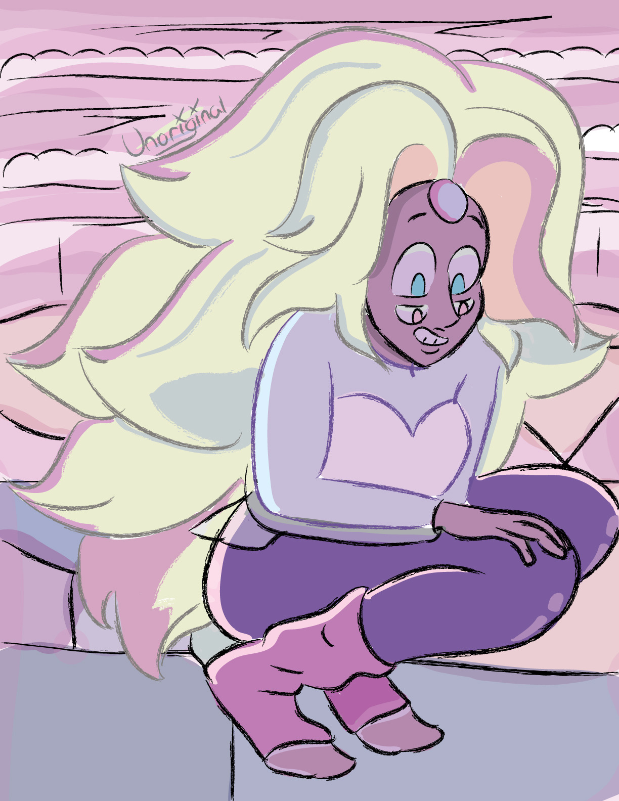 Rainbow Quartz is actually fun to color because of how many colors she has, and that