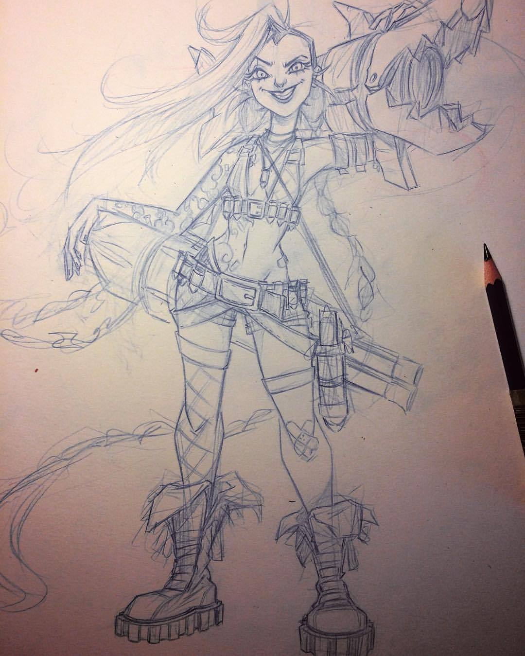 sweeney-boo:  Get Jinxed ! #Jinx #leagueoflegends #sweeneyboo #doodle #sketching