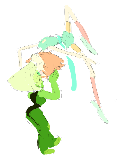 shacklefunk:  redo for the pearl/peridot fusion. pearl flips into a headbutt to fuse w peridot, hoping to smash their gems together, destroying them both 