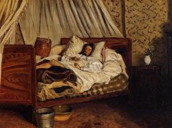 ‘The Improvised Field Hospital’   1865   (Claude Monet convalescing.)Frederic Bazille