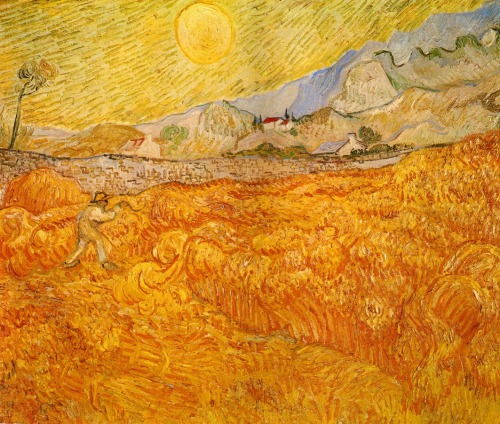 malinconie: Vincent Van Gogh, Olive Trees with Yellow Sky and Sun, 1889and Wheat Field beh