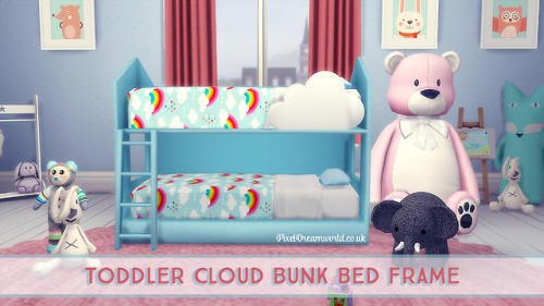 Toddler Cloud Bunk Bed FrameFully functional!30 swatchesThis frame will only work with zero footprin