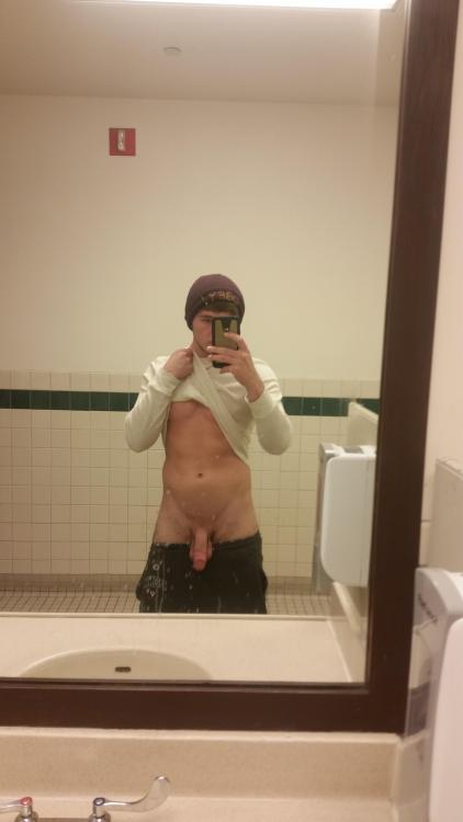 sextinguys:  Born December 4th, 1996 this newly aged 18yo wanted to start his exhibitionist acts early. First with a strip tease, then a flashing at his local book store restroom, and finally a delicious cum shot! Starting young, for the internet to enjoy