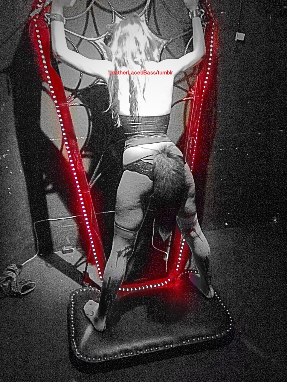 leatherlacedbass:  From Bondage Ball! 💋abarkingfox and My Master took turns in