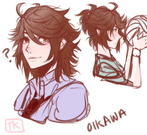 toykawa:it’s my birthday so i indulged in some self serving sketches incl. oikawa’s hair adventure